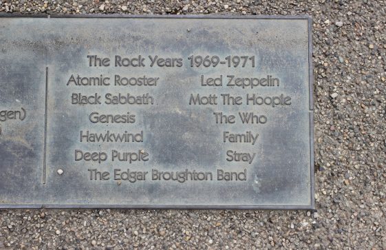 Commemorative Plaque - bands of Eel Pie Island Rock years